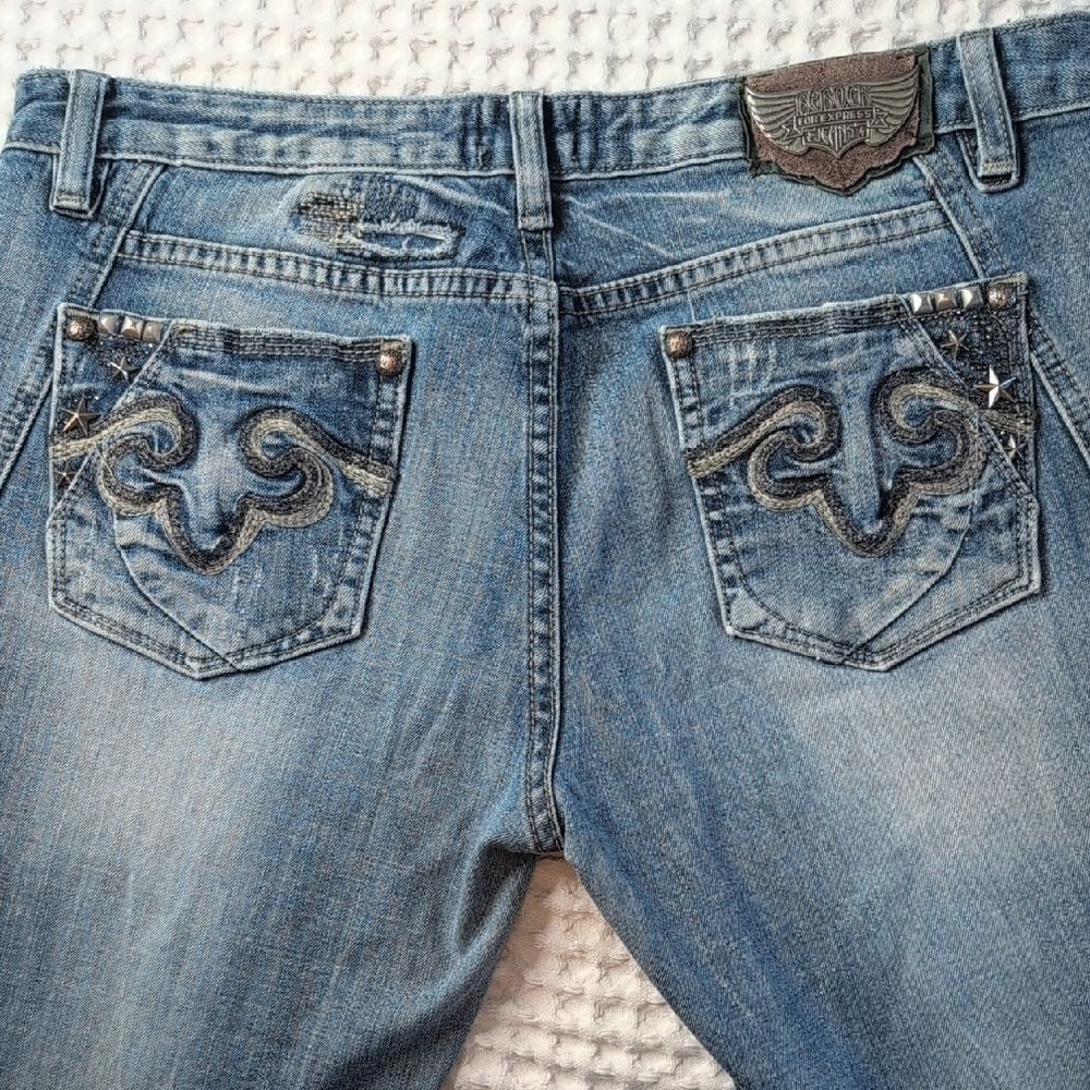 Express ReRock Distressed Skinny Jeans